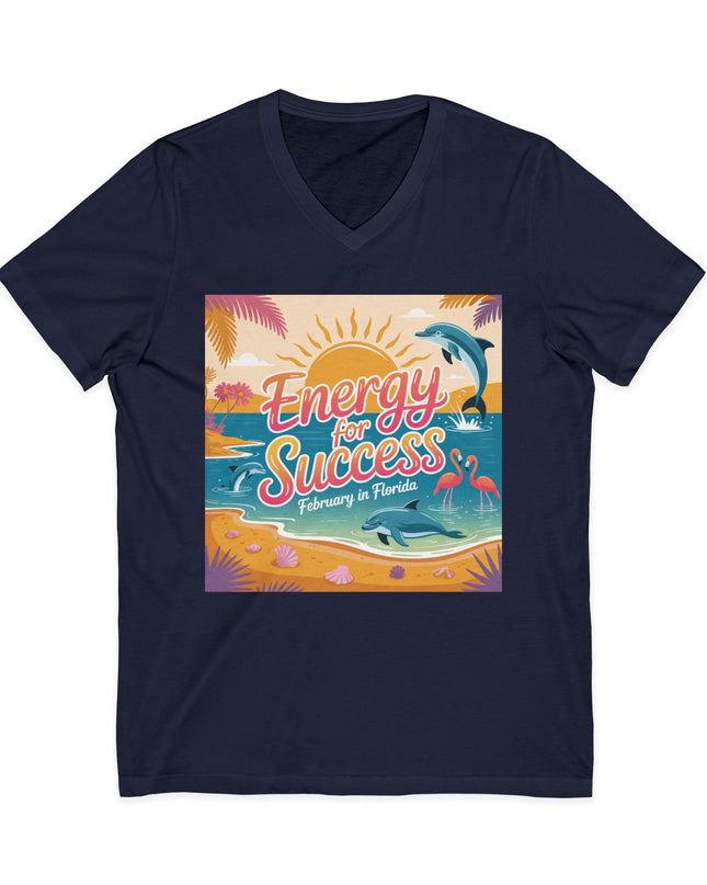 "February in Florida, Energy for Success" Ladies' V-Neck T-Shirt
