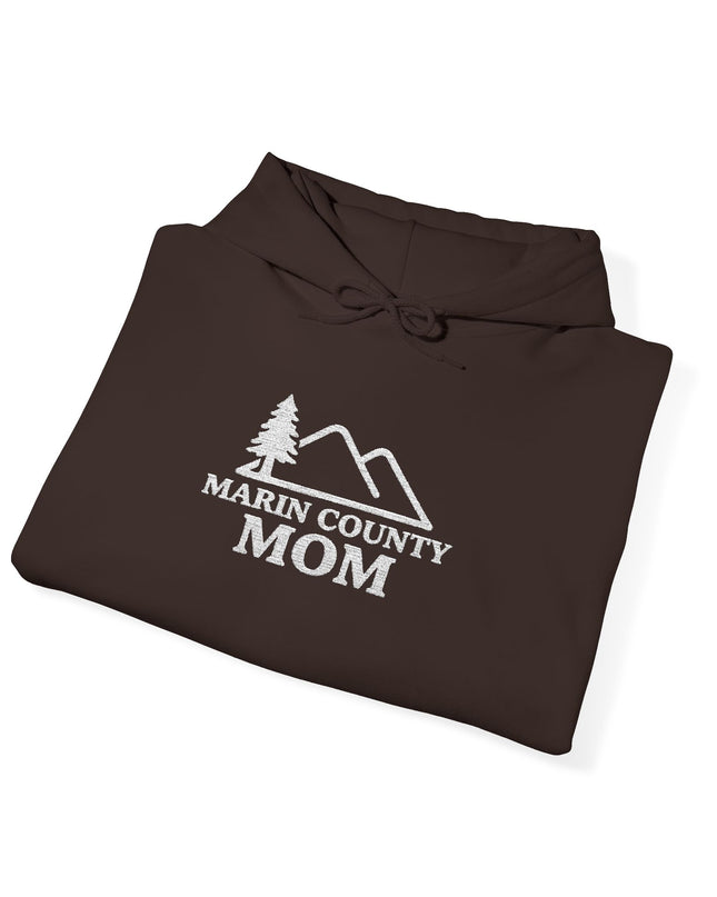 "Marin County Mom" Embroidered Unisex Heavy Blend Hooded Sweatshirt