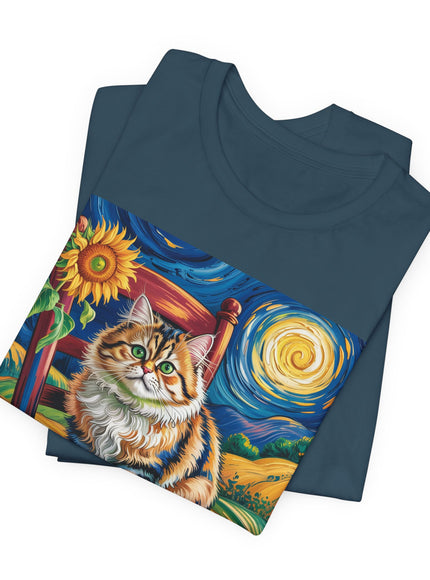 "Cat - Vincent Van Gogh style" V.1 Unisex Jersey Short Sleeve Tee