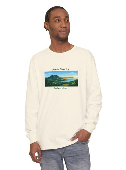 "Marin County - Endless Views" Unisex Garment-dyed Long Sleeve T-Shirt