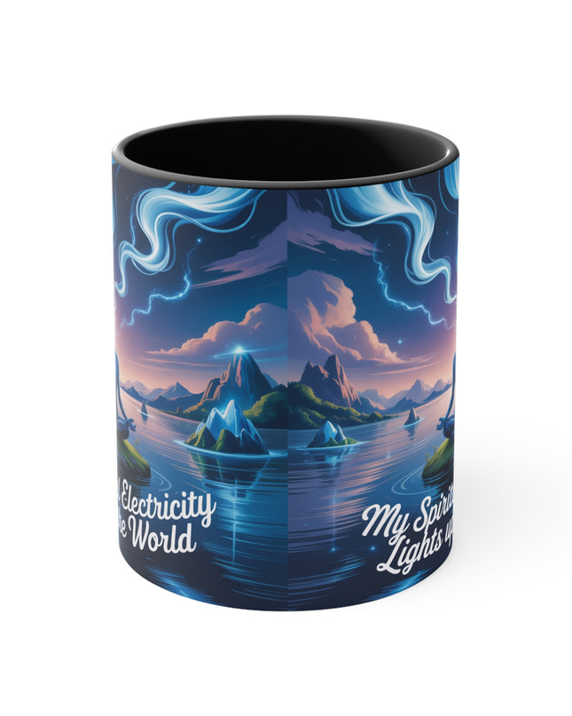 "My Spiritual Electricity Lights Up the World" Accent Mug