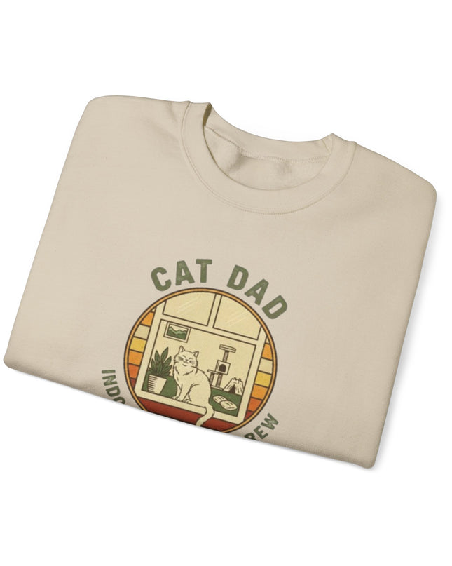 "Cat Dad Indoor Adventure Crew" Unisex Adult Sweatshirt