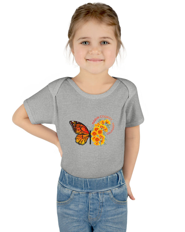 "Butterflies and Poppies Marin County, California" Infant Baby Rib Bodysuit