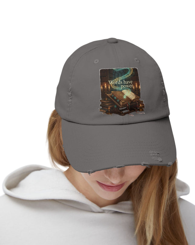 "Words Have Power" Unisex Distressed Cap