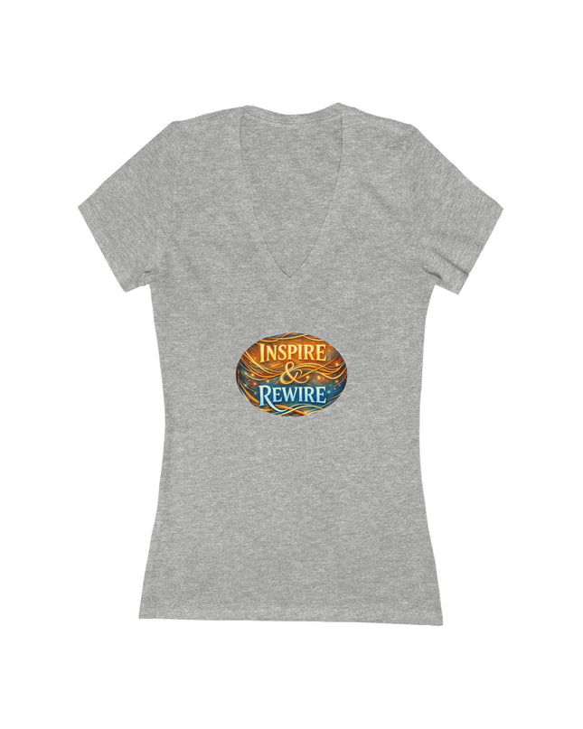 "Inspire and Rewire" Women's Jersey Short Sleeve Deep V-Neck Tee