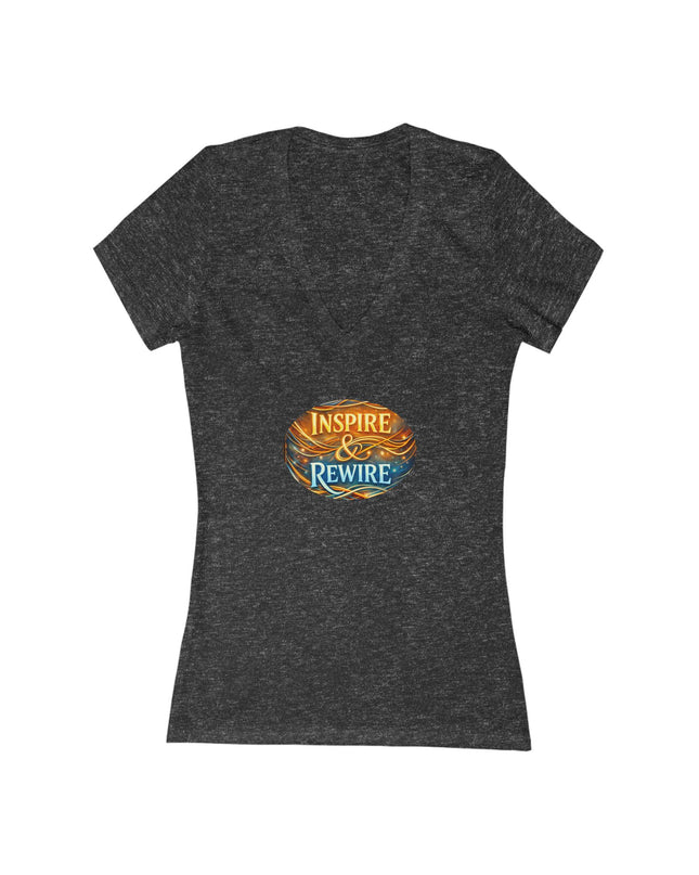 "Inspire and Rewire" Women's Jersey Short Sleeve Deep V-Neck Tee