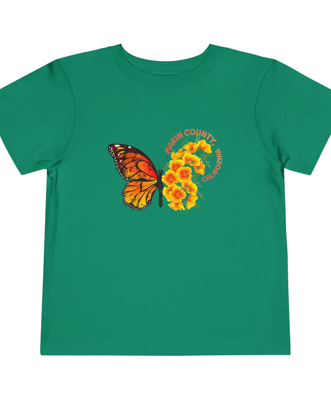 "Butterflies and Poppies Marin County, California" Toddler Short Sleeve Tee