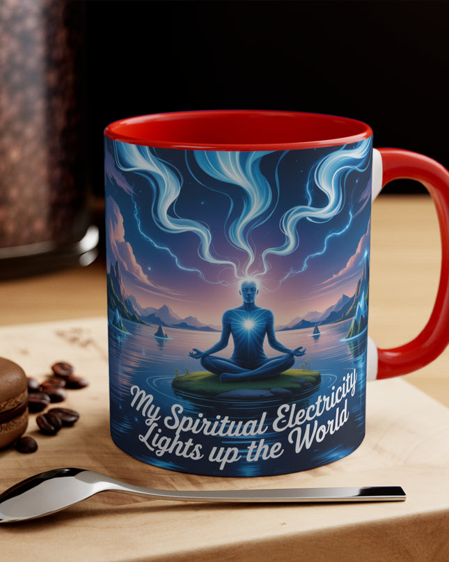 "My Spiritual Electricity Lights Up the World" Accent Mug