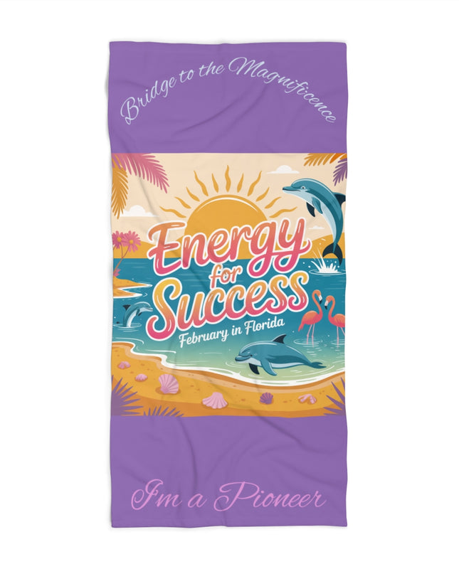 "February in Florida, Energy for Success" Beach Towel
