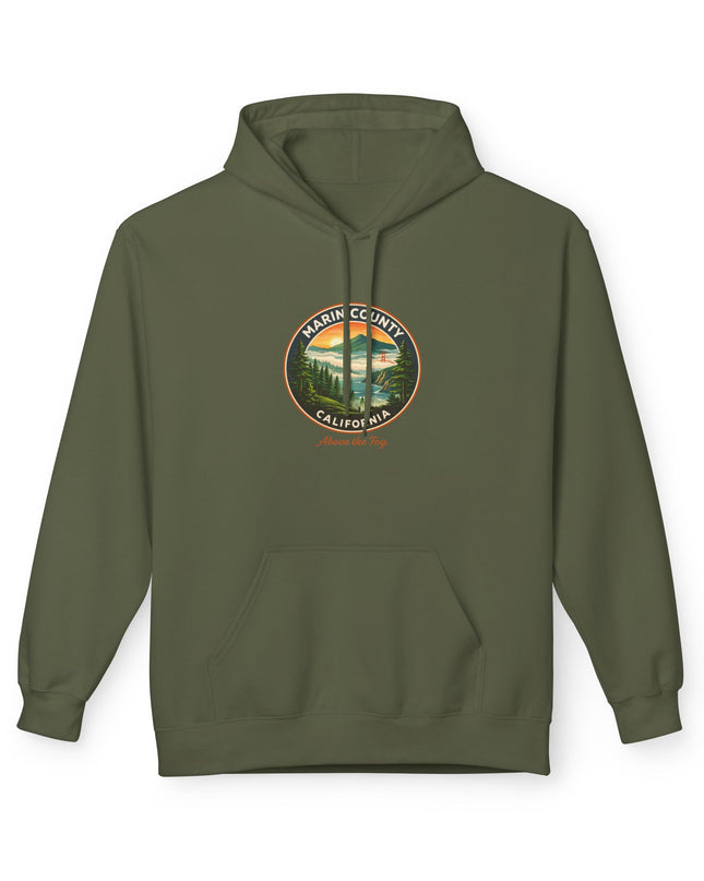 "Marin County, Above the Fog" Unisex Midweight Softstyle Fleece Hoodie