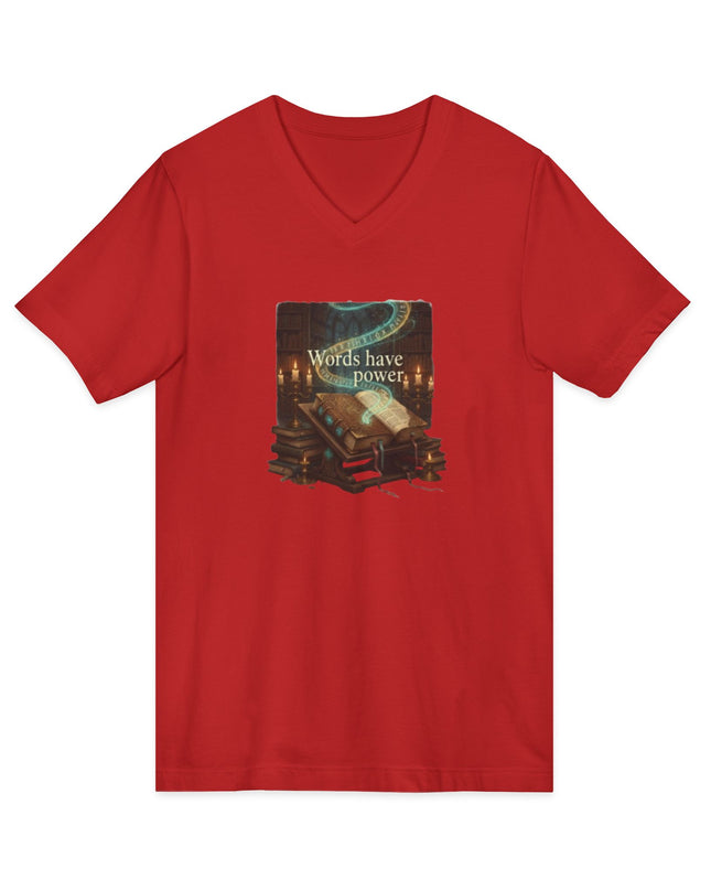 "Words Have Power" Unisex Jersey Short Sleeve V-Neck Tee