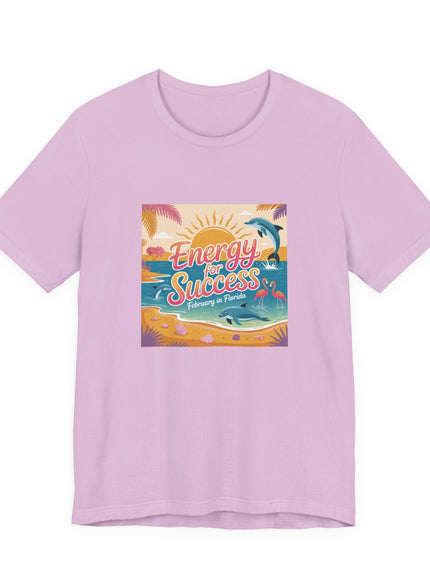 "February in Florida, Energy for Success (smaller design)" Unisex Jersey Short Sleeve Tee