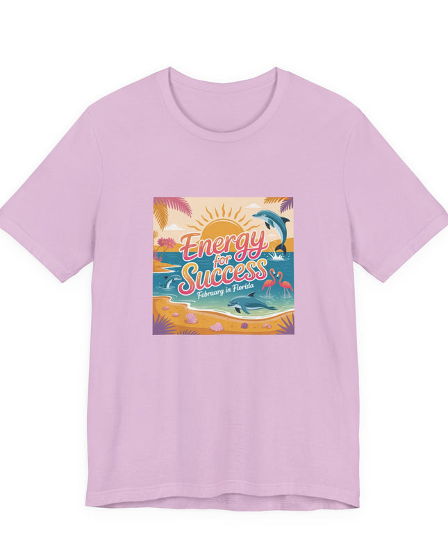 "February in Florida, Energy for Success (smaller design)" Unisex Jersey Short Sleeve Tee