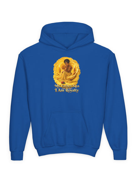 "My Father Says I am Royalty" Youth Heavy Blend Hooded Sweatshirt