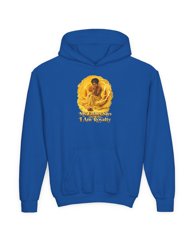 "My Father Says I am Royalty" Youth Heavy Blend Hooded Sweatshirt