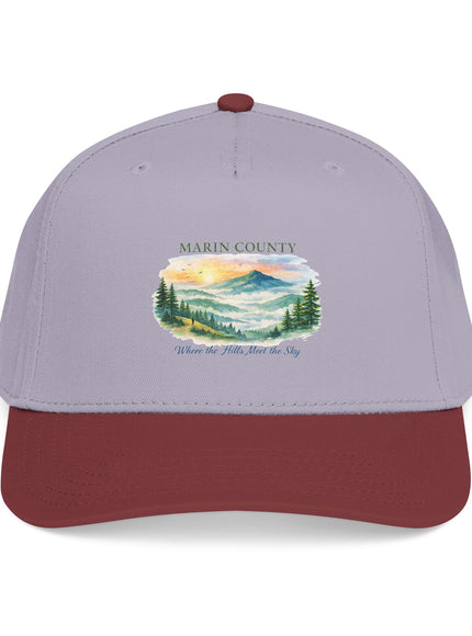 "Marin County, Where the Hills Meet the Sky" Mid Profile Baseball Cap