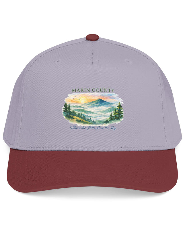 "Marin County, Where the Hills Meet the Sky" Mid Profile Baseball Cap