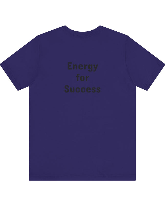 "Energy for Success" with a black and white drawing of a tree, Unisex Jersey Short Sleeve Tee