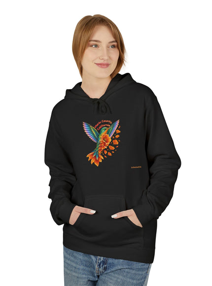 "Hummingbird and Poppies" Unisex Midweight Softstyle Fleece Hoodie