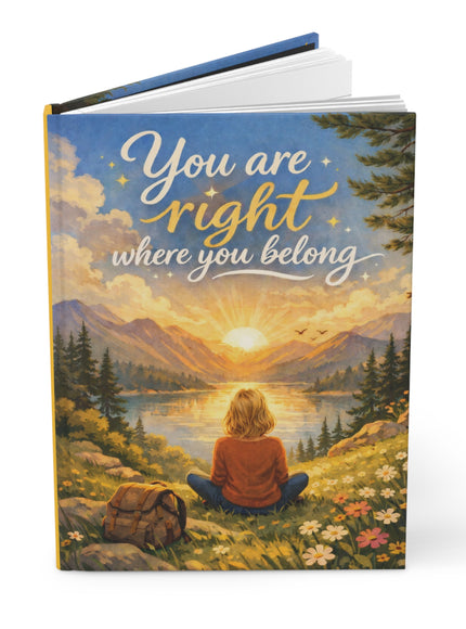 "You Are Right Where You Belong" Hardcover Journal Matte