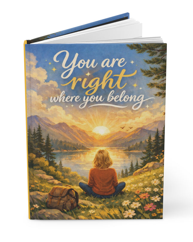 "You Are Right Where You Belong" Hardcover Journal Matte