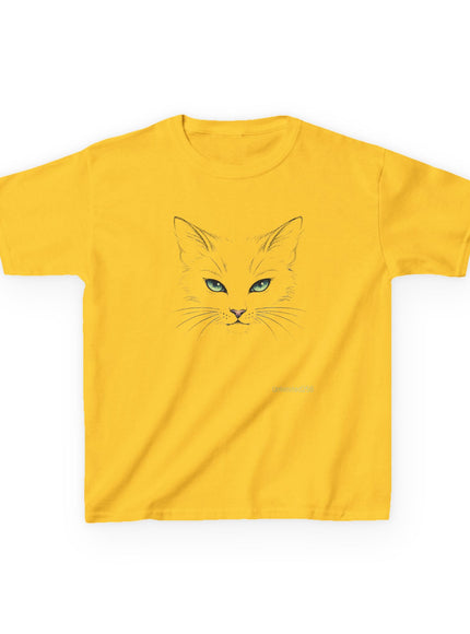 "Cat Face Sketch" Kids Heavy Cotton Tee