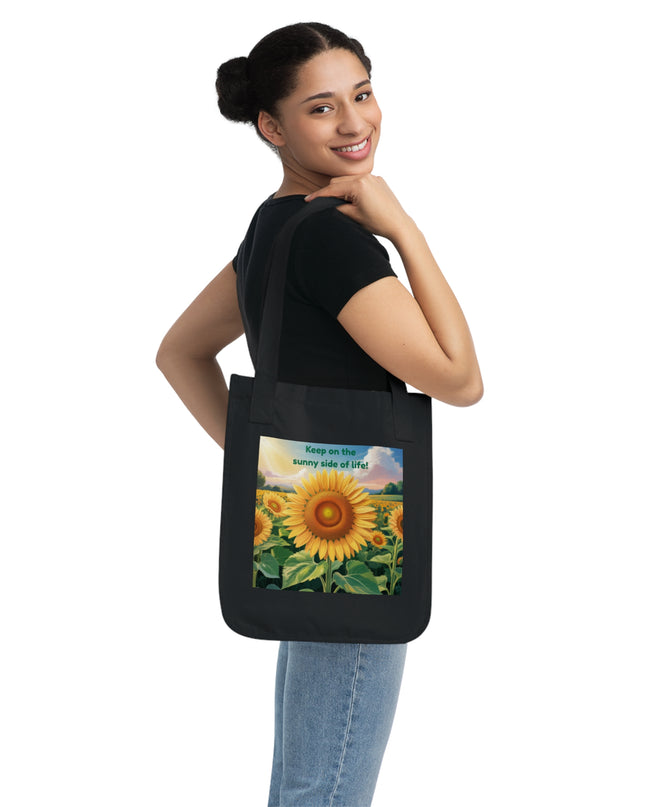 "Keep on the Sunny Side of Life" Organic Canvas Tote Bag