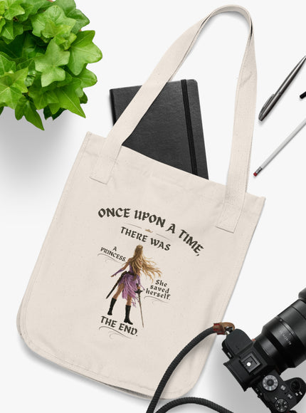"She Saved Herself V2" Organic Canvas Tote Bag