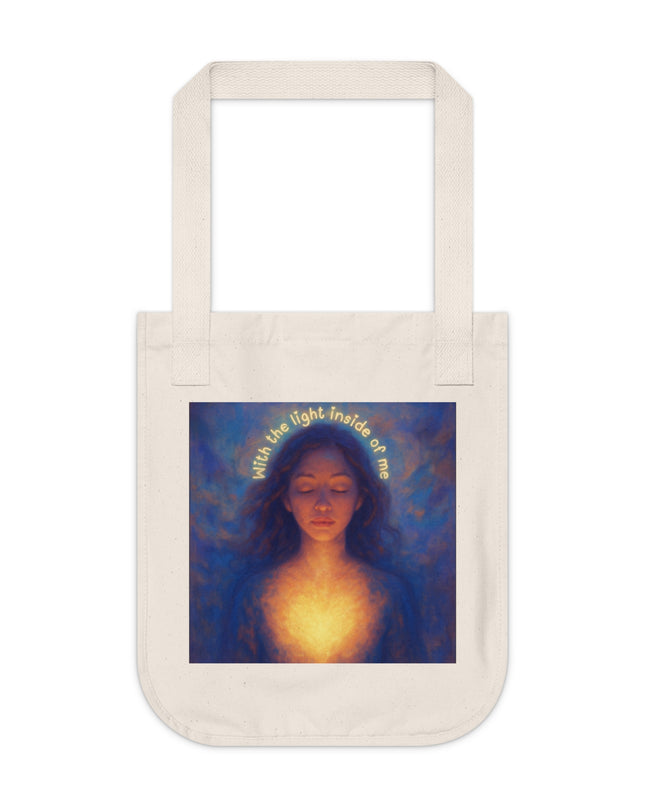 "With the Light Inside of Me" Organic Canvas Tote Bag