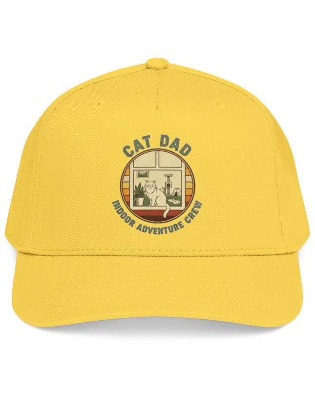 "Cat Dad Indoor Adventure Crew" Mid Profile Baseball Cap
