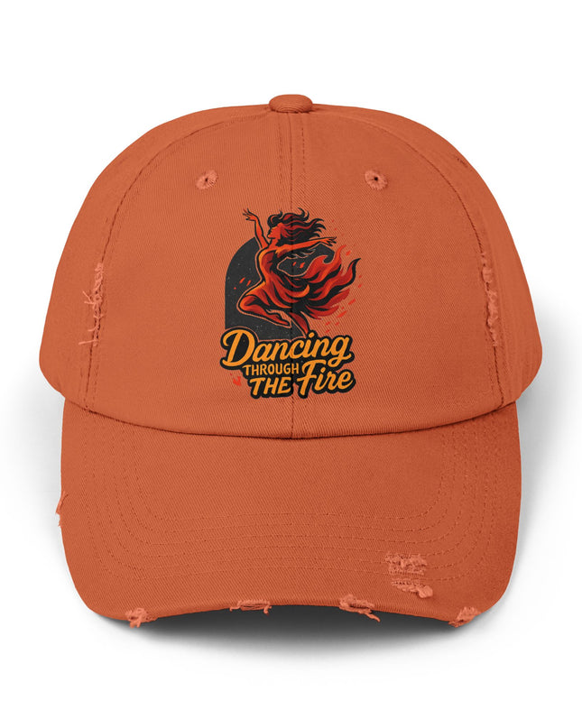 "Dancing through the fire" Unisex Distressed Cap