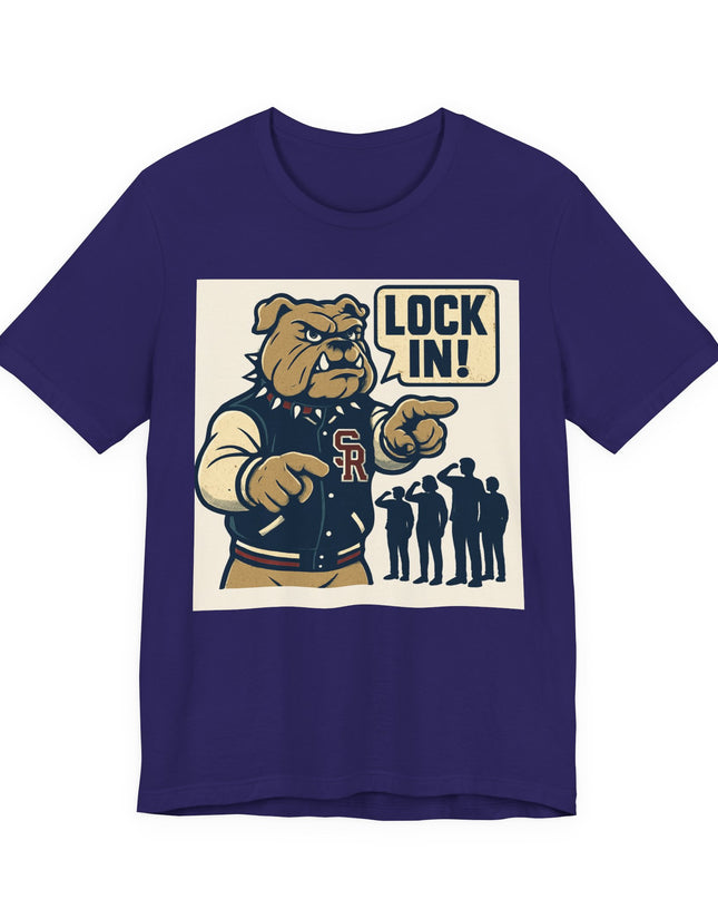 "The Fierce San Rafael High School Bulldog says Lock in!" Unisex Jersey Short Sleeve Tee