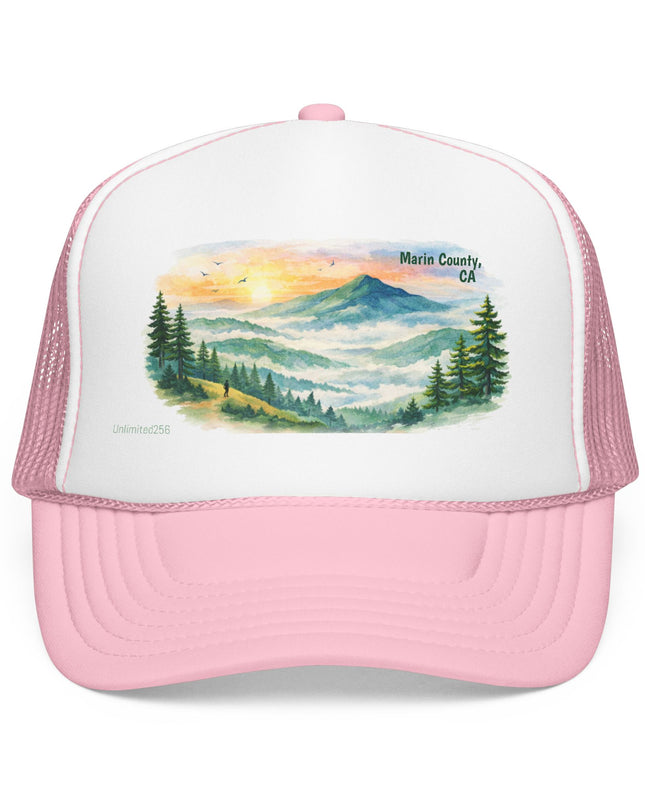 "Marin County, Where the Hills Meet the Sky" Foam Trucker Hat