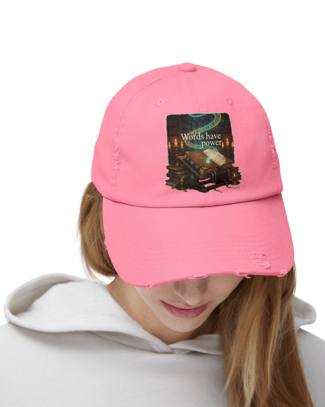 "Words Have Power" Unisex Distressed Cap