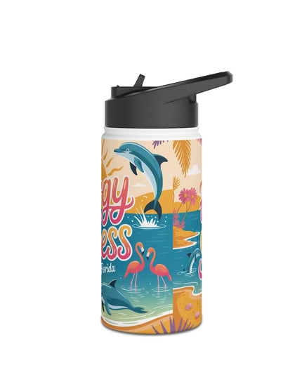 "February in Florida, Energy for Success" Stainless Steel Water Bottle, Standard Lid