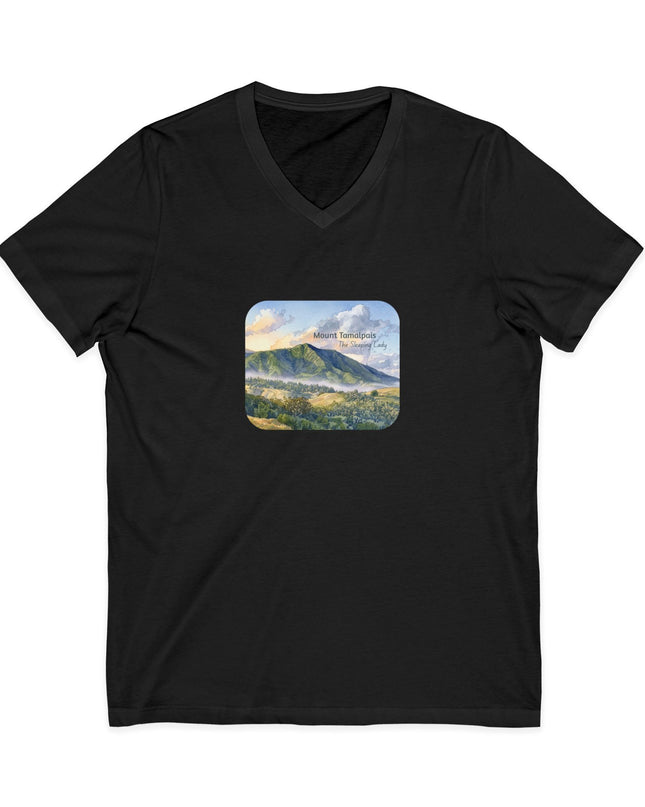 "Mount Tamalpais, the Sleeping Lady" Mount Tamalpais, the Sleeping LadyUnisex Jersey Short Sleeve V-Neck Tee