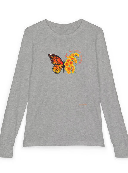 "Butterfly and Poppies" Youth Jersey Long Sleeve Tee