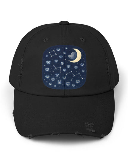 "Dog in the constellations" Unisex Distressed Cap