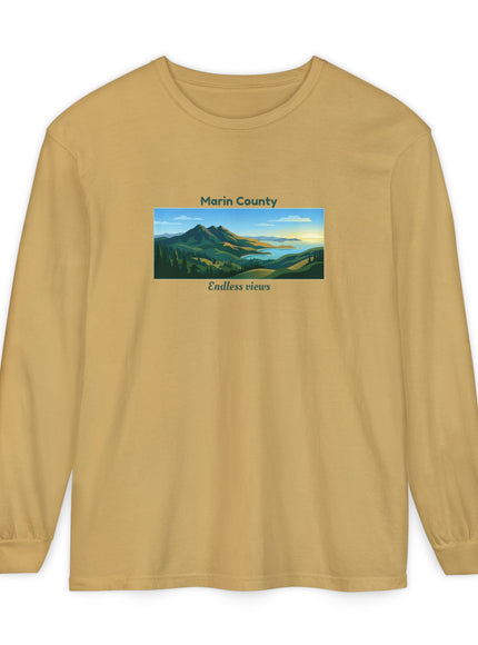 "Marin County - Endless Views" Unisex Garment-dyed Long Sleeve T-Shirt
