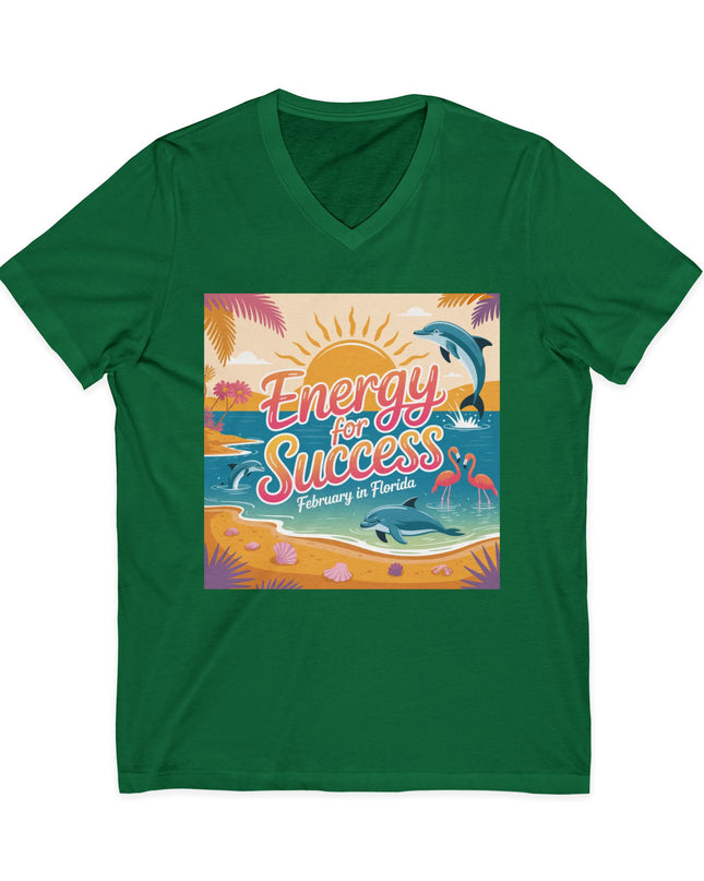 "February in Florida, Energy for Success" Ladies' V-Neck T-Shirt