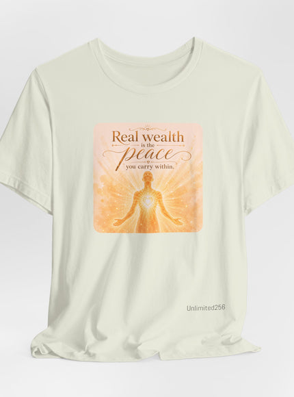 "Real Wealth" Unisex Jersey Short Sleeve Tee