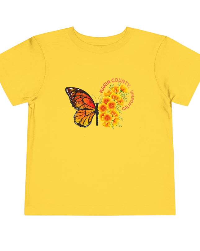 "Butterflies and Poppies Marin County, California" Toddler Short Sleeve Tee