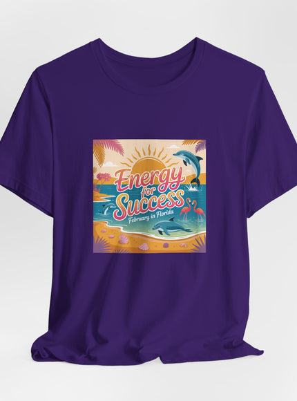 "February in Florida, Energy for Success (smaller design)" Unisex Jersey Short Sleeve Tee