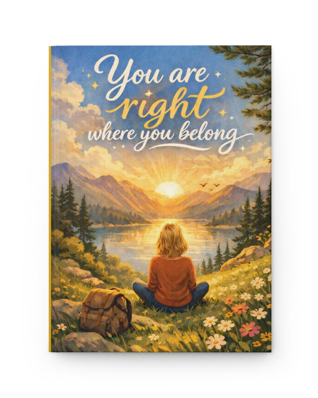 "You Are Right Where You Belong" Hardcover Journal Matte