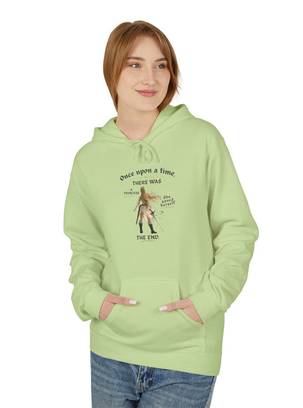 "She Saved Herself V1" (Ink both sides) Unisex Midweight Softstyle Fleece Hoodie