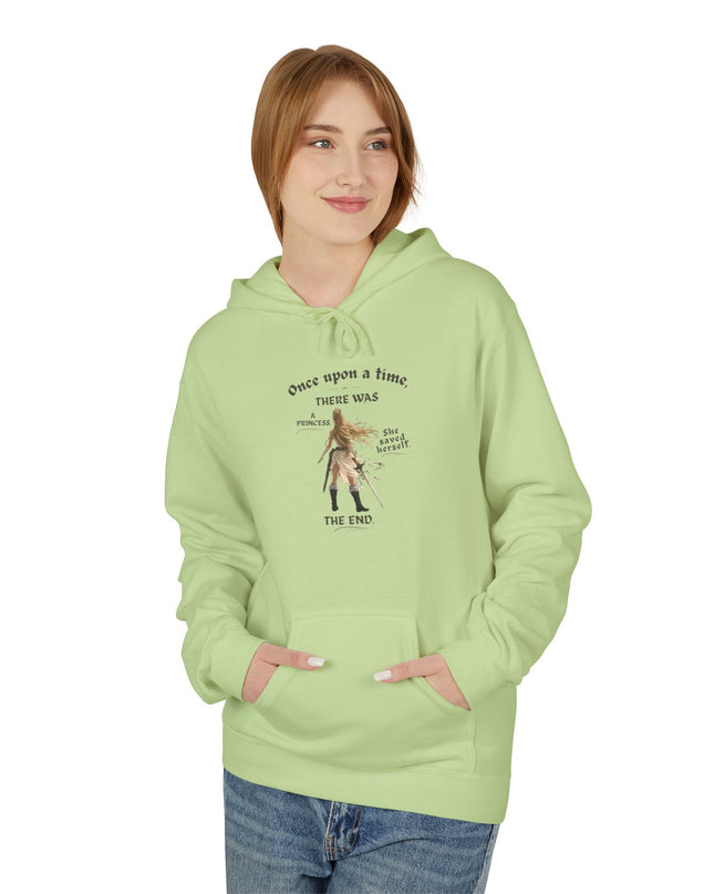 "She Saved Herself" (Ink both sides) Unisex Midweight Softstyle Fleece Hoodie
