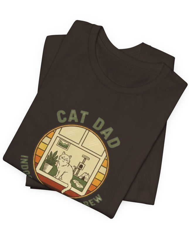 "Cat Dad Indoor Adventure Crew" Unisex Jersey Short Sleeve Tee