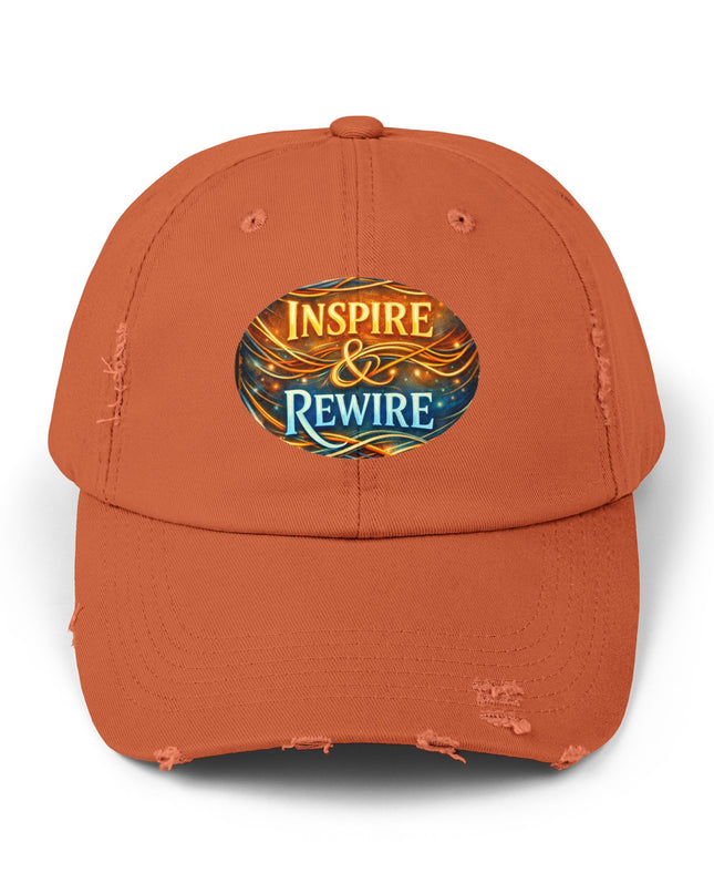 "Inspire and Rewire" Unisex Distressed Cap