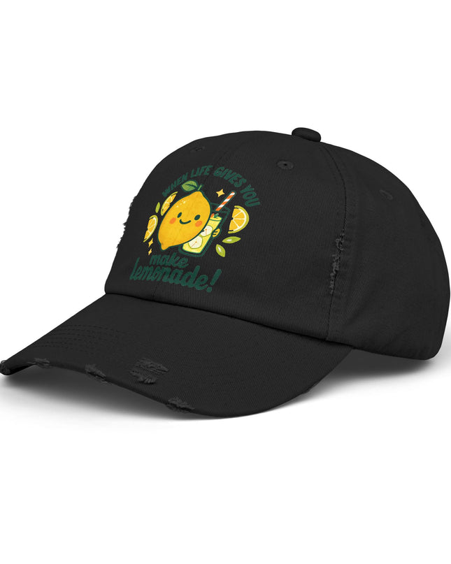 "When life gives you lemons, make lemonade" Unisex Distressed Cap