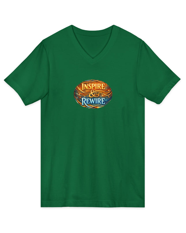 "Inspire and Rewire" Unisex Jersey Short Sleeve V-Neck Tee